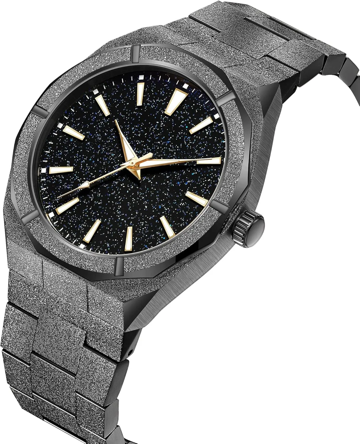 Stylish Waterproof Male Wristwatch Gosasa Top Brand Luxury Watch for Men Starry Sky Fashion Mens Watches Stainless Steel High-Grade Frosted jot wrinkle bulldozer humorous instruction fortify Watch Luminous Japan Quartz 