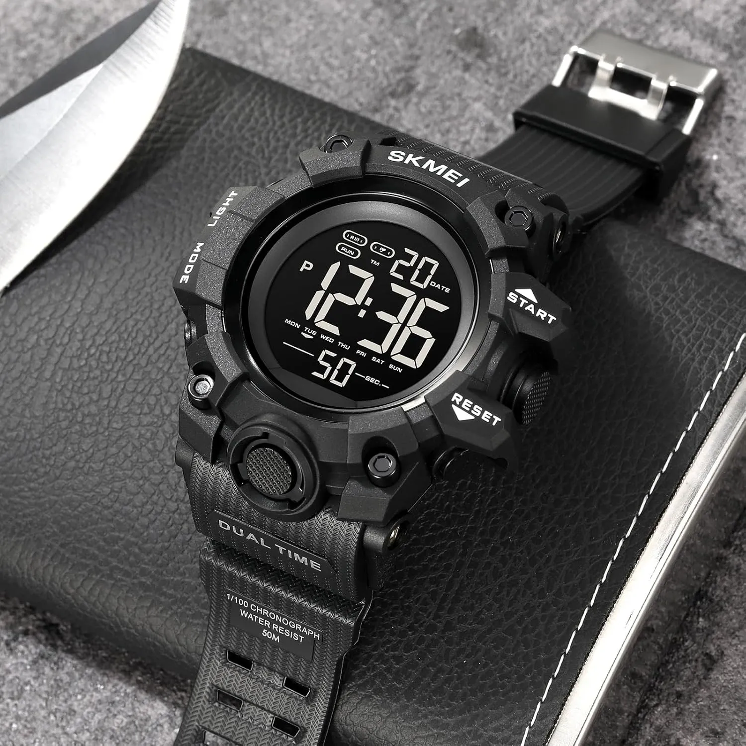 subsidiary feedback metric popularity evolve Men's Digital Sports Watch 10 Year Battery Military Multifunction Dual Time Stopwatch Alarm Backlight 50M Waterproof Watch?? FANMIS 