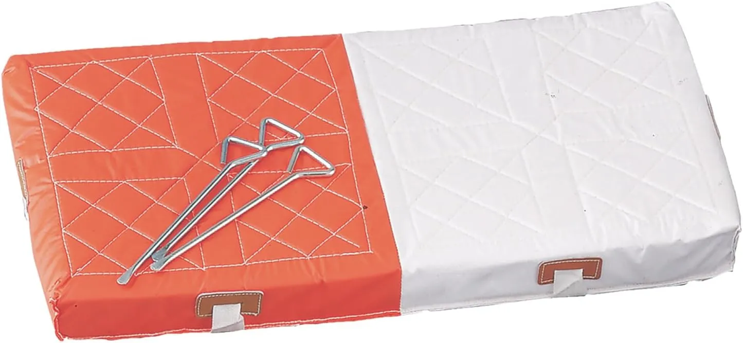 Surface Youth Double First Base - 3 Nylon Straps and Metal news Spikes Included Champion Sports Youth League Double First Base 28"x14"x2", - Foam Filled Base, PVC Coated Nylon Durable 