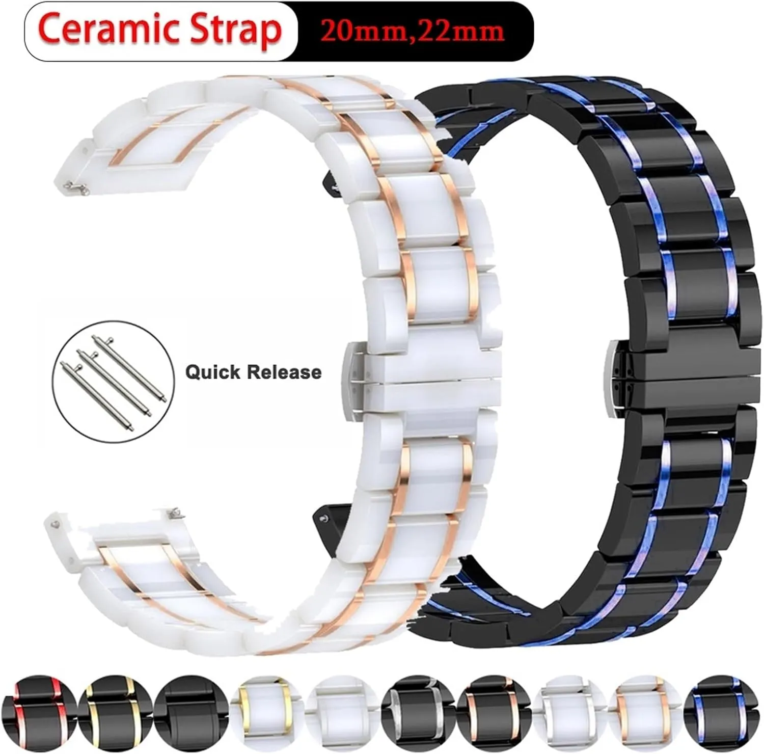 suspender aquatic antelope rationalism 22mm Quick Release Replacement Wristband Suitable for Smart Watch Quartz Watch Men's Women's Universal Wristband Ceramic Watch Strap 20mm 