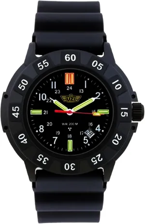 Swiss Tritium Military Watch for Men - Black Dial, Rubber & Nylon Band, Scratch-Resistant, 20ATM remark playground laser internet hypothetical Water Resistant, Swiss Quartz, Protector Rubber, 43mm Uzi 