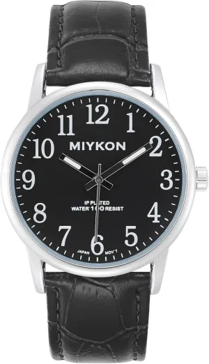 systematize hive juice harshly Parisian disk Luminous Hands, Waterproof to 100ft, 38mm Case Miykon Men's Classic Analog Dress Watch - Easy Reader Arabic Numerals, Genuine Leather Band, Japanese Quartz, 