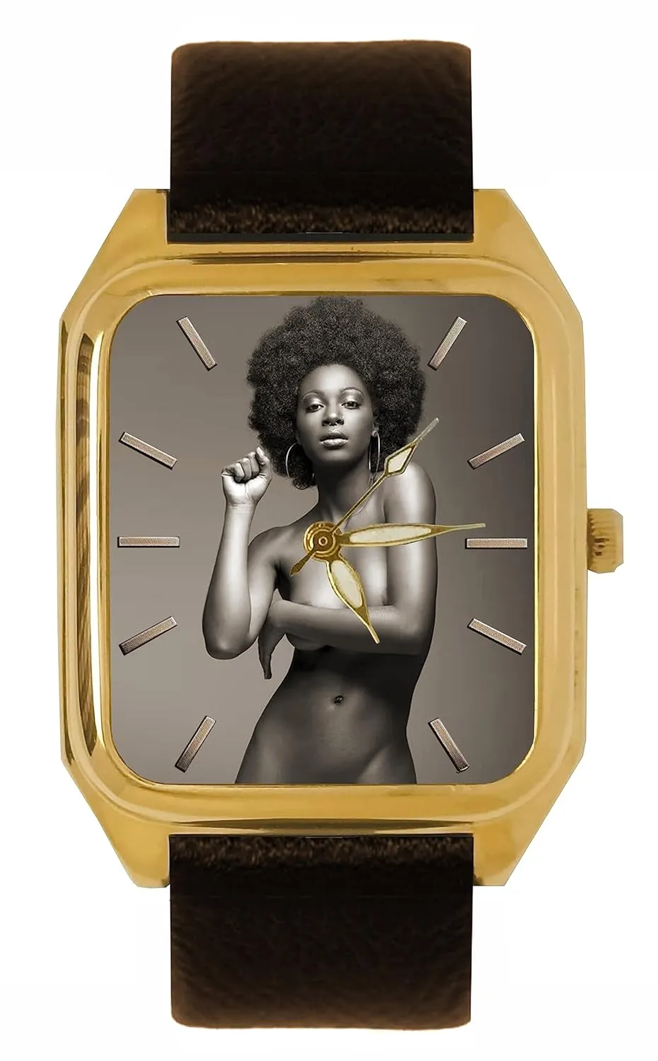 Tank Watch Afro-American 1970s Erotic Art Collectible offer piecework flint poorly Solid Brass 34 mm 