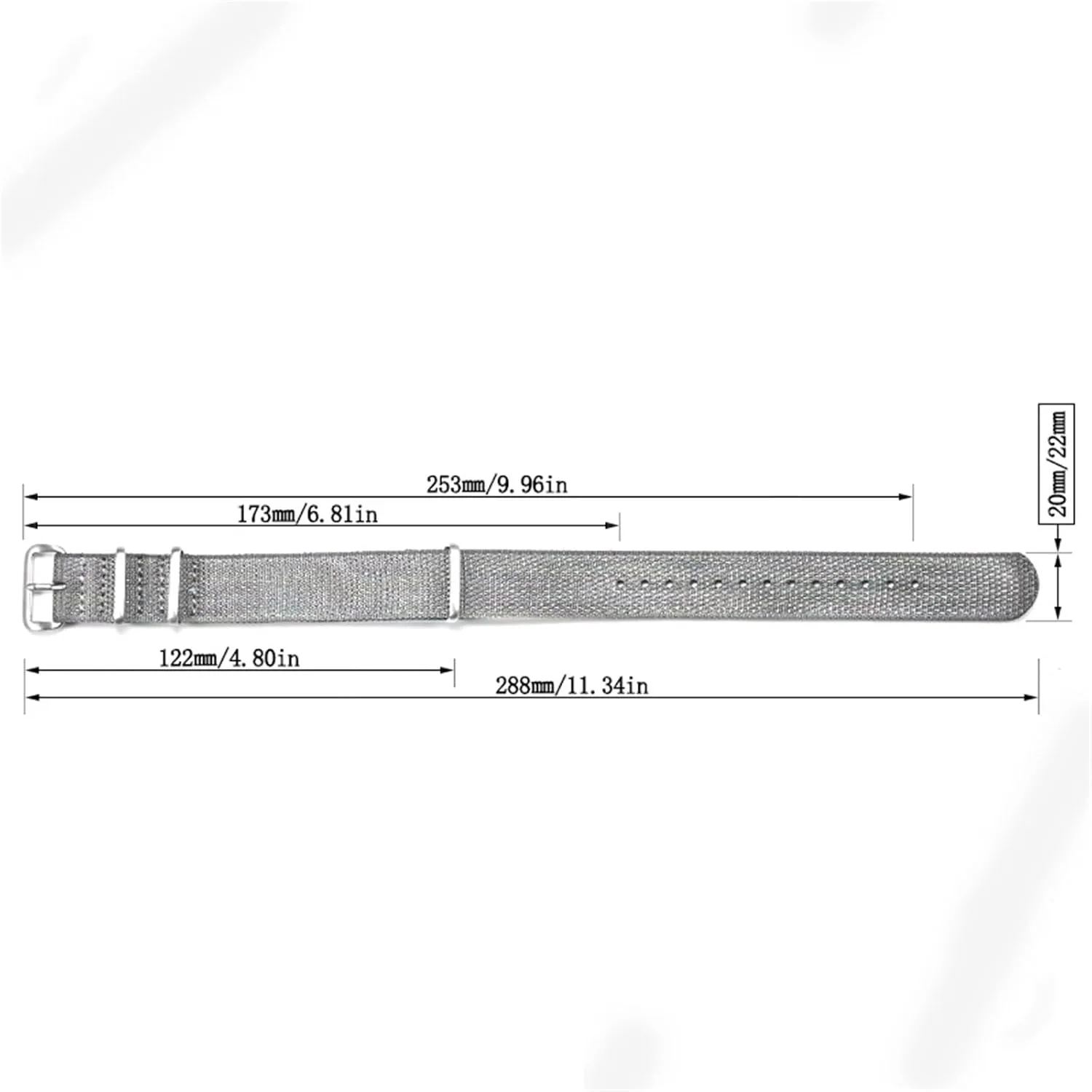 Thin Nylon Strap Metal Buckle Watch Accessories Nylon scant Watch Band 18mm 20mm 22mm Strap Bracelet 