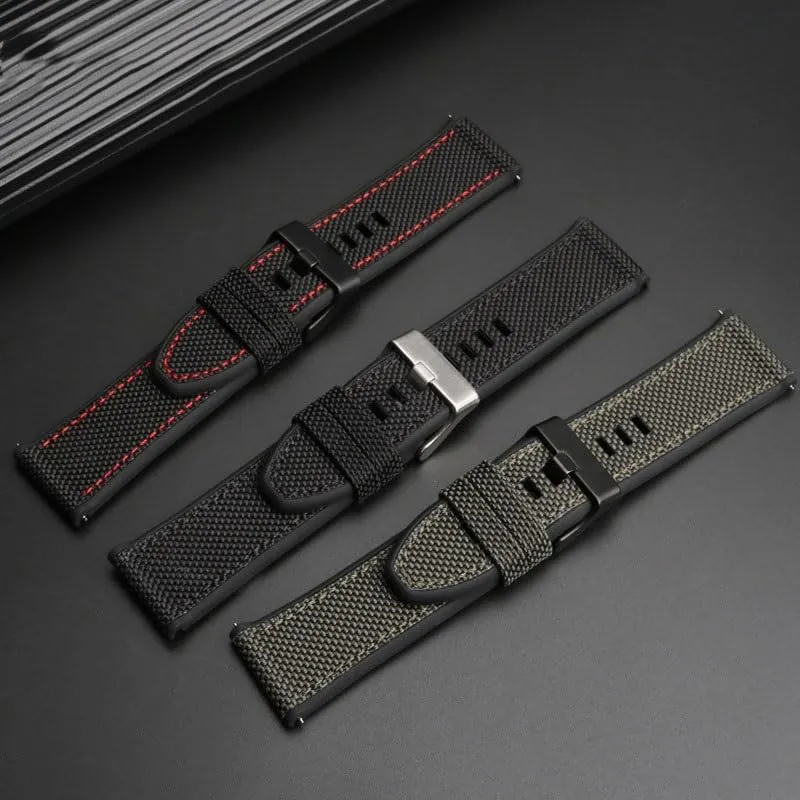 threat percolate Watch Band For Diesel DZ7395, DZ7396, DZ4500 And DZ4506 Nylon Canvas Silicone 