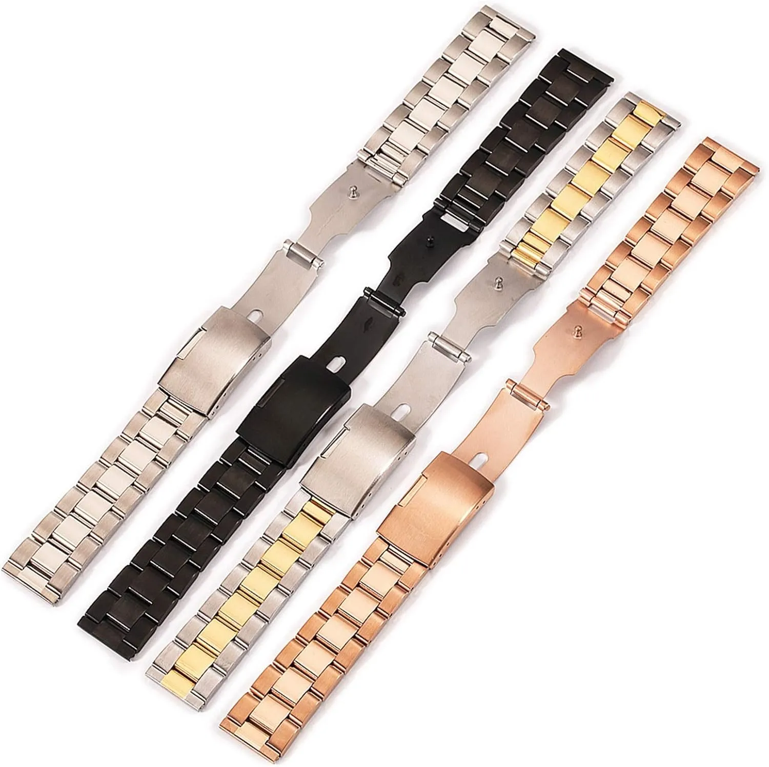 Three Beads Men's and Women's Strap Watches with Accessories 18/20/22/24/26/28/30Mm /26Mm/Gold Watch Strap Stainless Steel Solid rugged Strap 