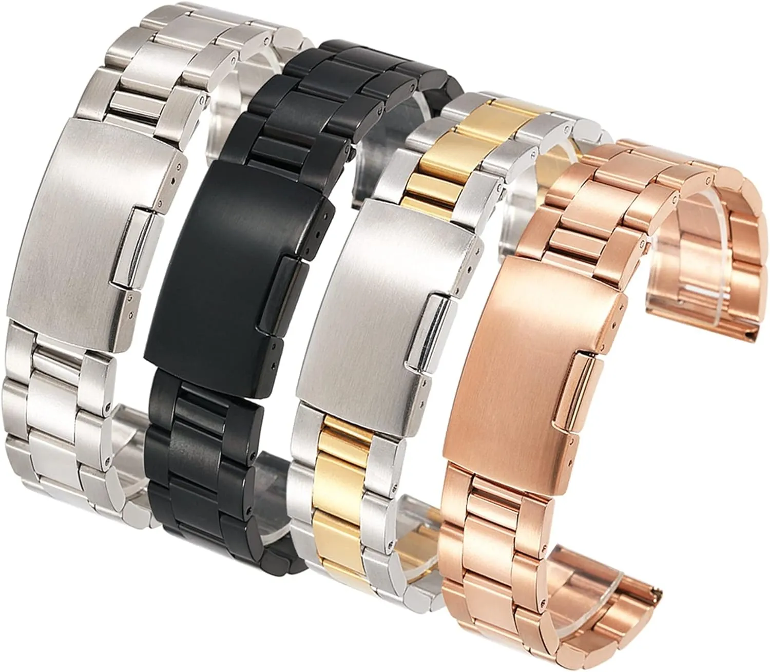 Three Beads Men's and Women's Strap Watches with Accessories 18/20/22/24/26/28/30Mm /26Mm/Gold Watch Strap Stainless Steel Solid rugged Strap 