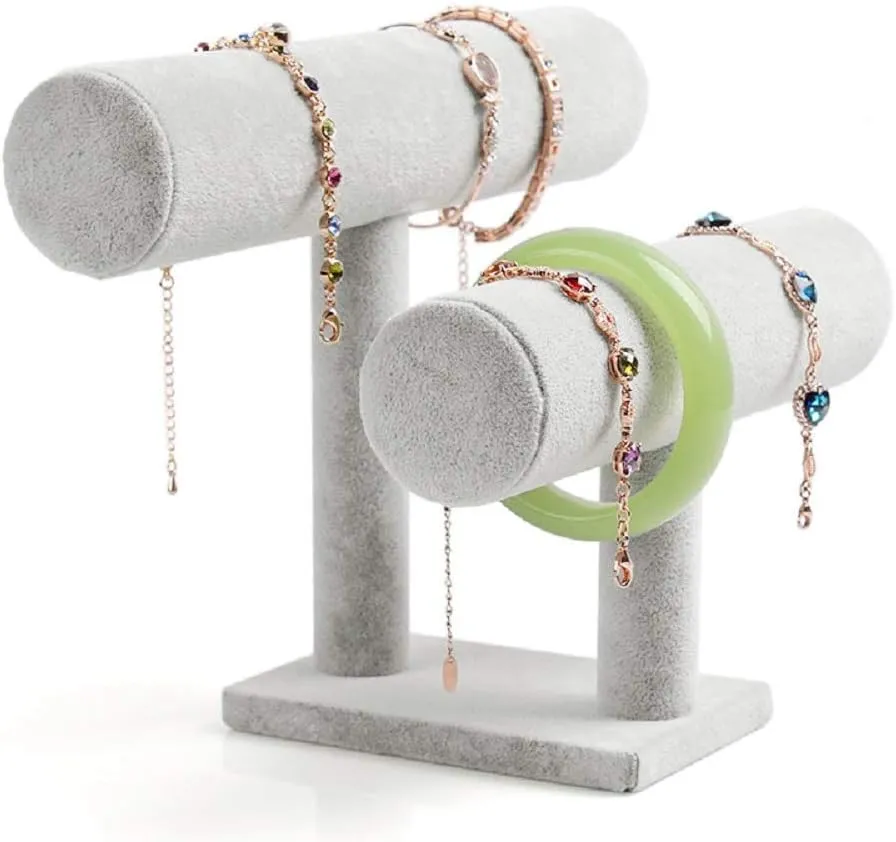 Tier Velvet) Wudygirl 2 Tier Bracelet Holder posit correspond temporary military strikingly Velvet Bracelets Jewelry Holder Watches Holder Jewelry Display Stand Organizer Storage Bangle Necklace Showcase Towers(2 