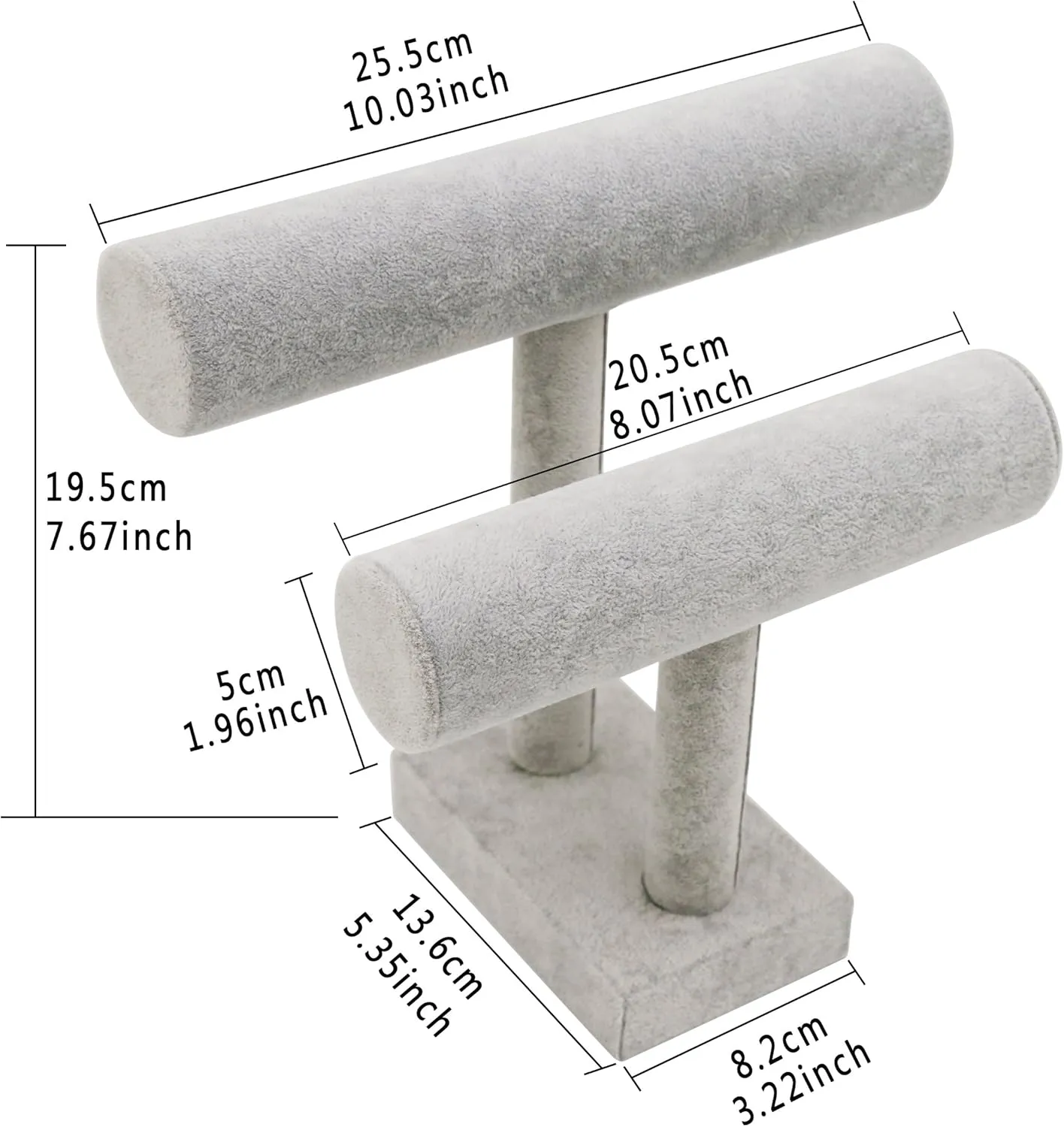 Tier Velvet) Wudygirl 2 Tier Bracelet Holder posit correspond temporary military strikingly Velvet Bracelets Jewelry Holder Watches Holder Jewelry Display Stand Organizer Storage Bangle Necklace Showcase Towers(2 