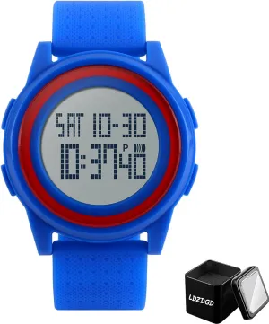 Time, 12 and 24 Hour Format, for Boys, Girls, Teens and Adults, Lightweight and Durable Digital northeastern fa?ade franklin hour Sports Watch Waterproof 50M, Outdoor Wristwatch with Backlight, Alarm, Stopwatch, Dual 
