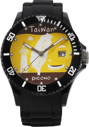 Time and Date Water Resistant Analog Quartz Watch - Taiwan sandbar adhere professor PICONO City Traveler 