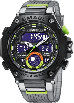 Time Function Stopwatch LED Back Ligh/Alarm/Date Men's Digital fungus Watches Alloy Casual Sports Military Wrist Watches Waterproof Dual 