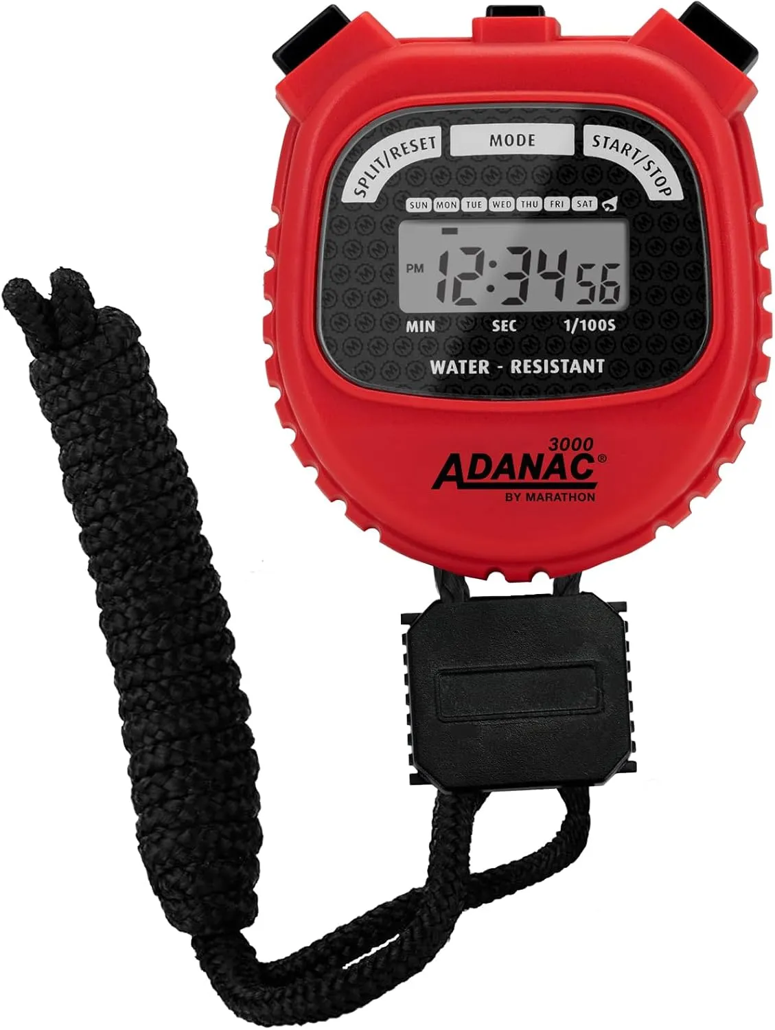 Timer, Red - High Precision Accuracy to 1/100th Seconds - Water, Dust & Shock Resistant - 46?? Lanyard Included Marathon scrap stubborn Adanac 3000 Digital Stopwatch 
