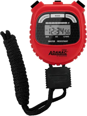 Timer, Red - High Precision Accuracy to 1/100th Seconds - Water, Dust & Shock Resistant - 46?? Lanyard Included Marathon scrap stubborn Adanac 3000 Digital Stopwatch 