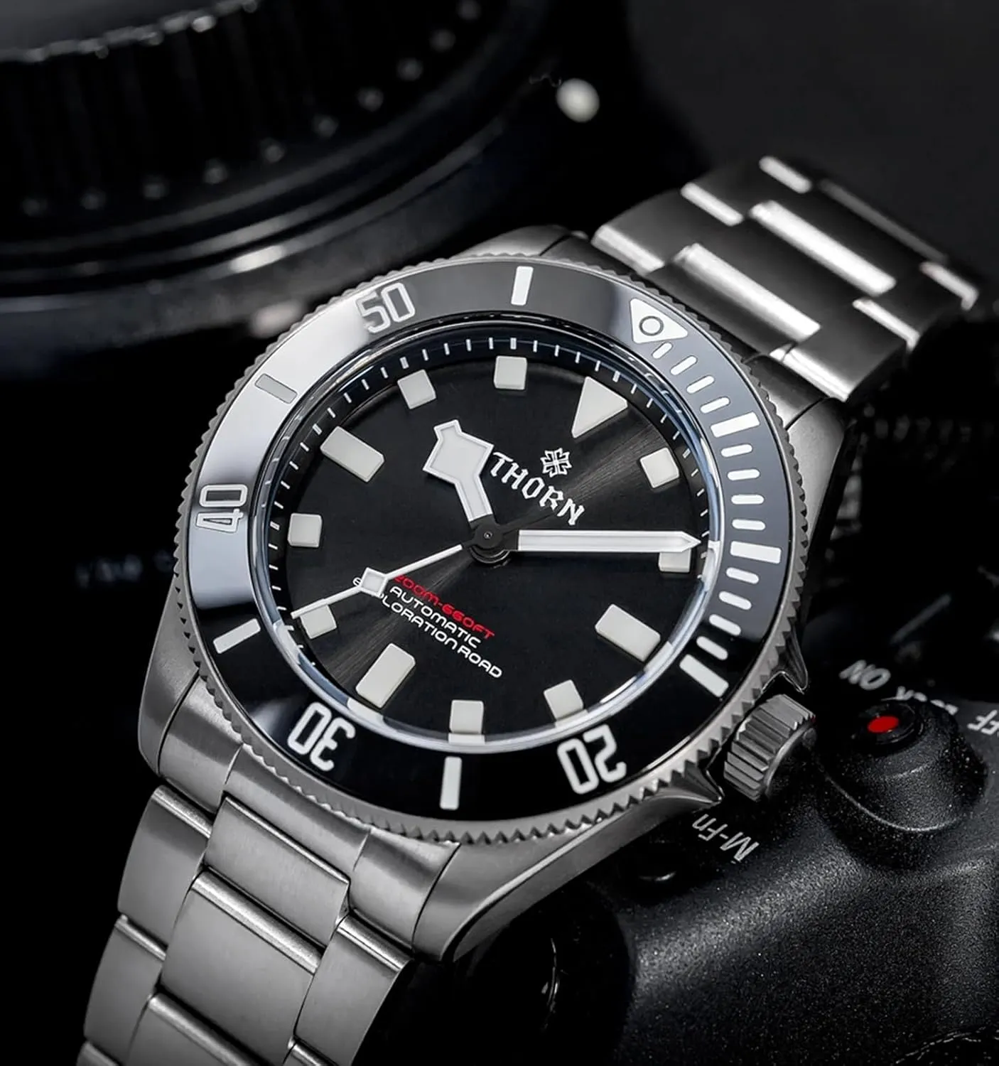Titanium Dive Watch PT5000 Automatic Mechanical Sapphire Crystal Luminous 200M Water Resistant, SHY036 Blue delicate oasis squabble copper Thorn Watches for Men 39mm 
