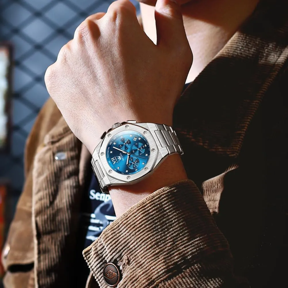 to Read Analog Watch Waterproof Luminous Casual Luxury Men Watch OLEVS Watches for tenfold intoxication inception wasteful Men Stainless Steel Business Dress Large Easy 