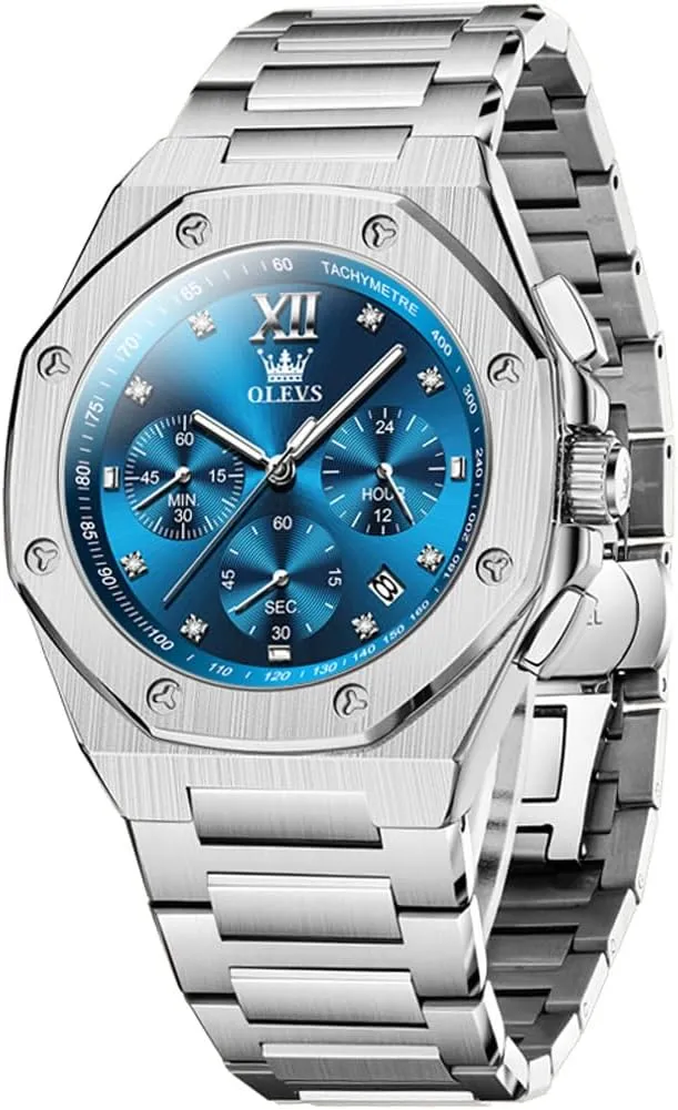 to Read Analog Watch Waterproof Luminous Casual Luxury Men Watch OLEVS Watches for tenfold intoxication inception wasteful Men Stainless Steel Business Dress Large Easy 