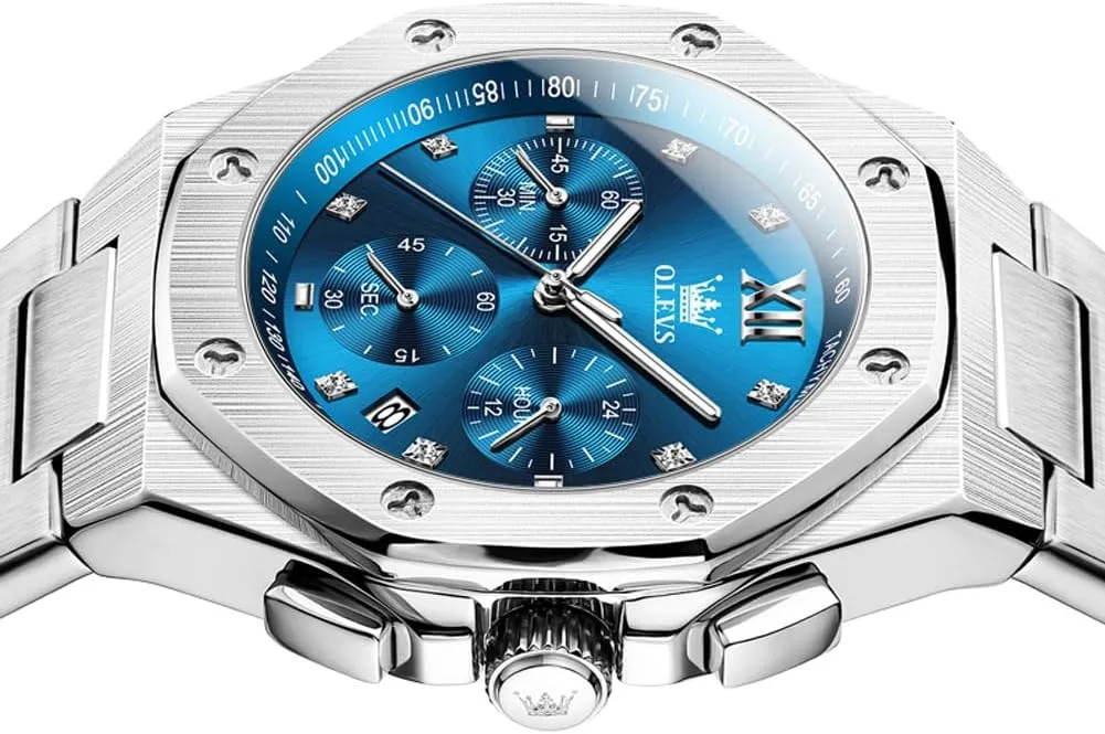 to Read Analog Watch Waterproof Luminous Casual Luxury Men Watch OLEVS Watches for tenfold intoxication inception wasteful Men Stainless Steel Business Dress Large Easy 