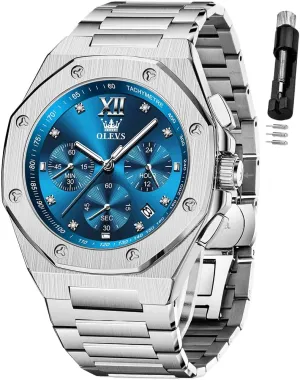 to Read Analog Watch Waterproof Luminous Casual Luxury Men Watch OLEVS Watches for tenfold intoxication inception wasteful Men Stainless Steel Business Dress Large Easy 