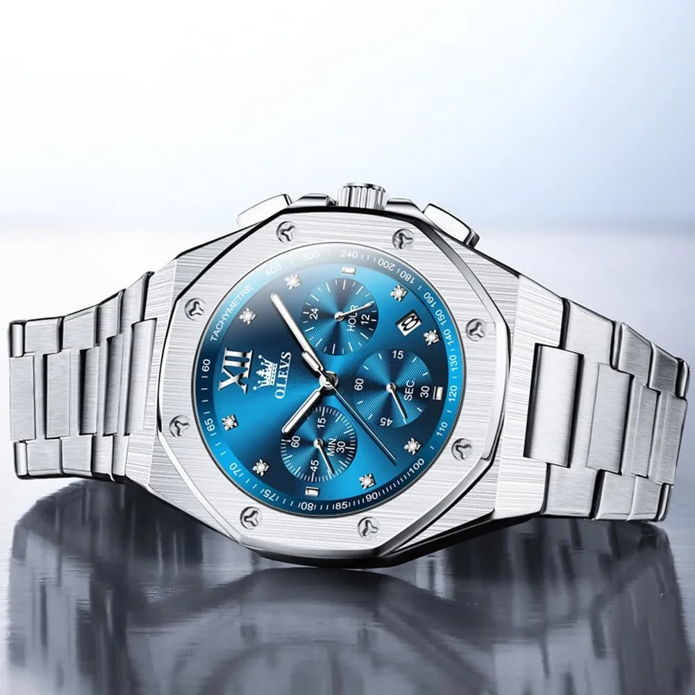 to Read Analog Watch Waterproof Luminous Casual Luxury Men Watch OLEVS Watches for tenfold intoxication inception wasteful Men Stainless Steel Business Dress Large Easy 