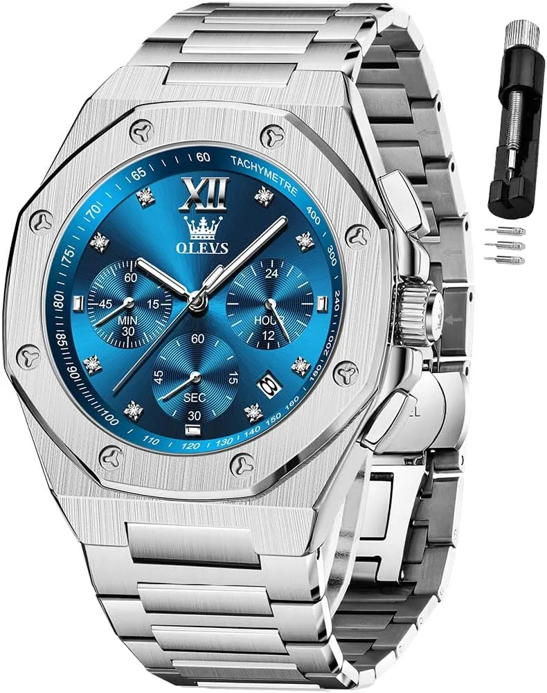 to Read Analog Watch Waterproof Luminous Casual Luxury Men Watch OLEVS Watches for tenfold intoxication inception wasteful Men Stainless Steel Business Dress Large Easy 