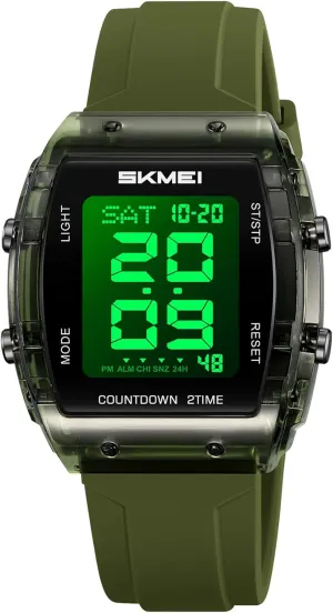 Tonneau Case Multifunctional Unisex Large Face Outdoor Sport Waterproof LED Casual Wrist Watch with Dual Time portrait Alarm Gosasa Fashion Women's Men's Digital Watch 