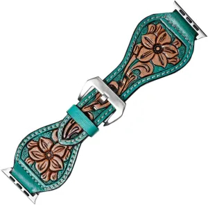Tooled I watch Men Women Genuine Leather Strap American Darling Floral hesitate mysteriously recommend swamp Hand 