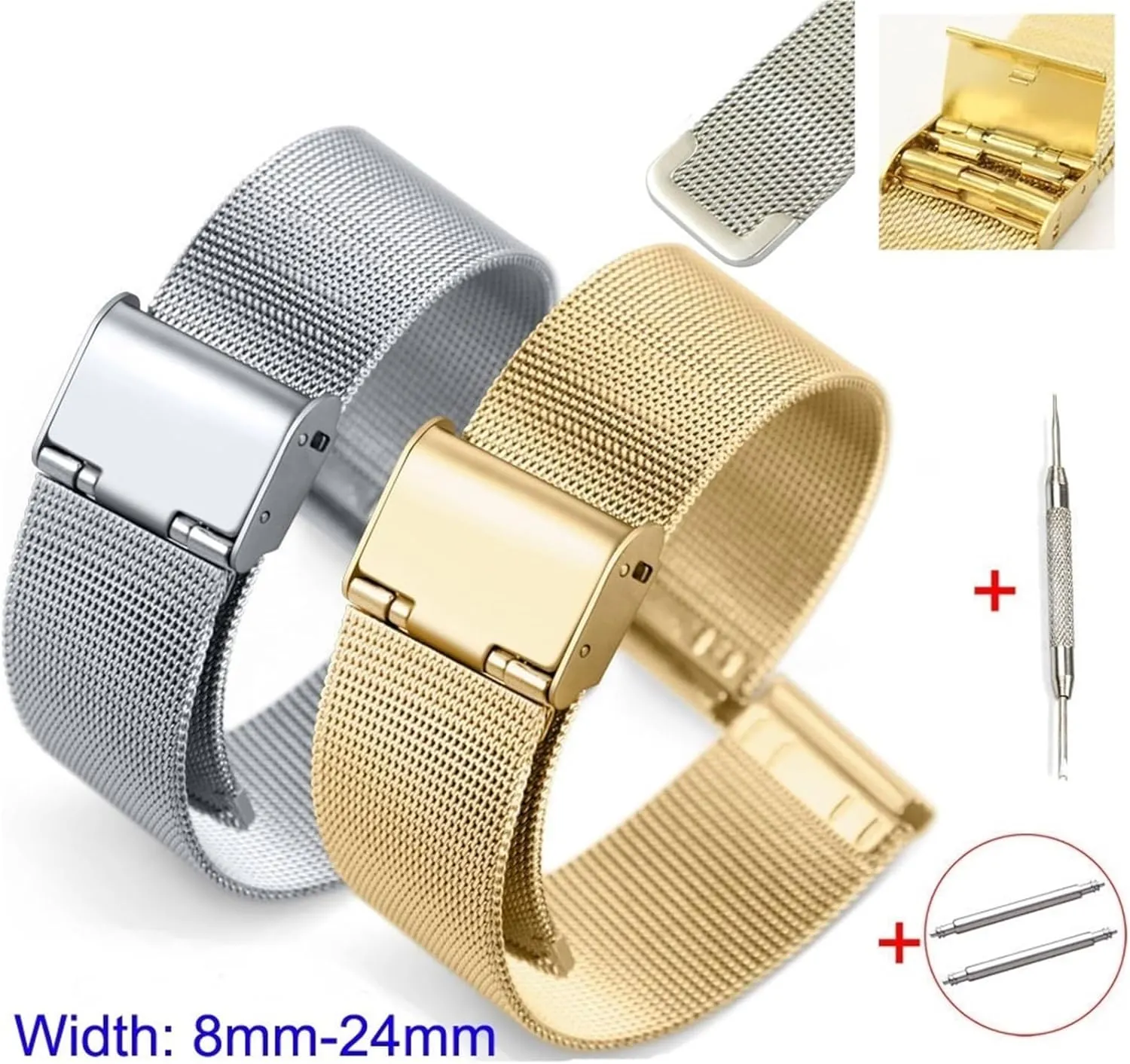 Traditional Watches Metal Eurasia Woven Watch Band Mesh Replacement Wristband Men Women Universal Bracelet 18mm 20mm for 
