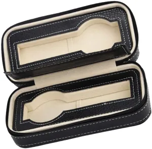 Travel Case Collector Storage Zipper Box Gift Selection gloss (Color : A) (B) 2 Slot PU Leather Portable Watch 