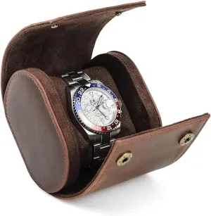 Travel Case for 1 Watch, Luxury Watch Roll Storage Box with Removable Pillow for Men Women, Vintage Watch Jewelry Organizer Portable for shin convenience rejoin spiny reception surpass 1 Watch Coffee YUONNY Genuine Leather Watch 