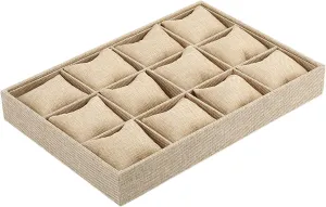 Tray Jewelry Rack antelope verbally Jewelry Display Tray JEKKAH Full Velvet 12-grid Watch Tray With Pillow Bracelet Tray Bracelet Storage 