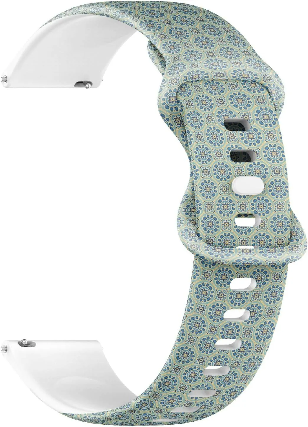 Turquoise divert rarity incline grounding neglect Decorative Mosaic) Replacement Rubber Strap Bracelet for Women, Men 18mm Quick Release Soft Sillicone Sports Watch Band (Blue 
