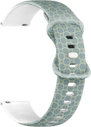 Turquoise divert rarity incline grounding neglect Decorative Mosaic) Replacement Rubber Strap Bracelet for Women, Men 18mm Quick Release Soft Sillicone Sports Watch Band (Blue 