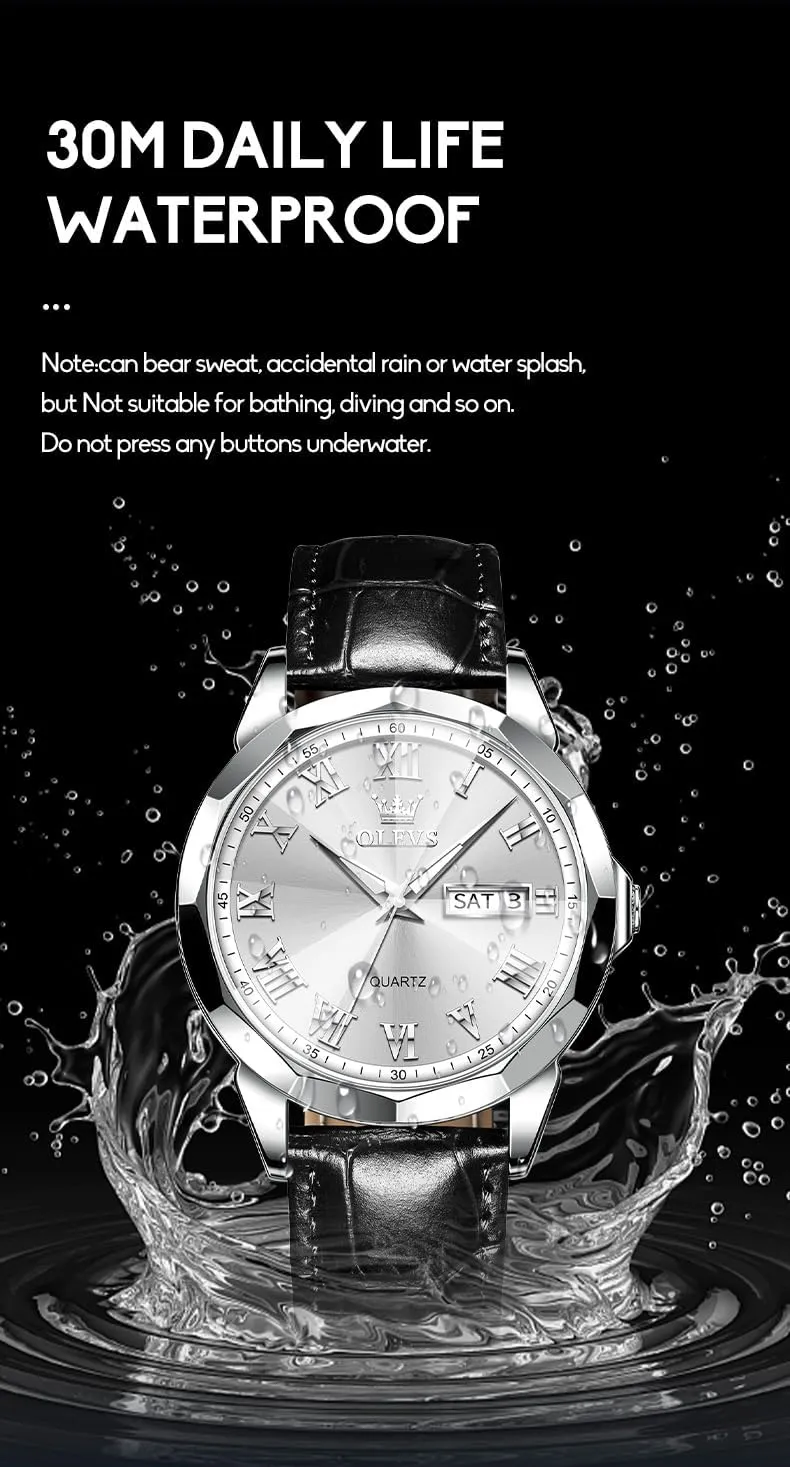 Ultra Thin Watches for Men Minimalist Watch distrust with Leather Band Quartz Analog Dress Casual Simple Lightweight relojes para Hombres OLEVS Mens Watches Mens Leather Watch 