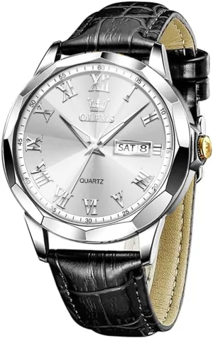 Ultra Thin Watches for Men Minimalist Watch distrust with Leather Band Quartz Analog Dress Casual Simple Lightweight relojes para Hombres OLEVS Mens Watches Mens Leather Watch 