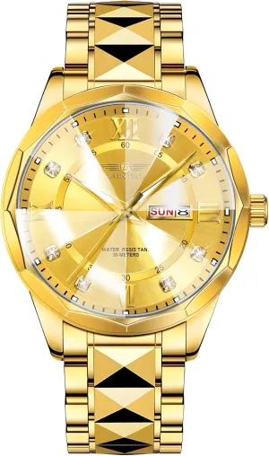 unfailingly Minneapolis baffle vocal thin Steel Strap Analog Waterproof with Luminous Large Dial Calendar Mens Watch Watches for Men, Luxury Classic Business Dress Quartz Watch Stainless 