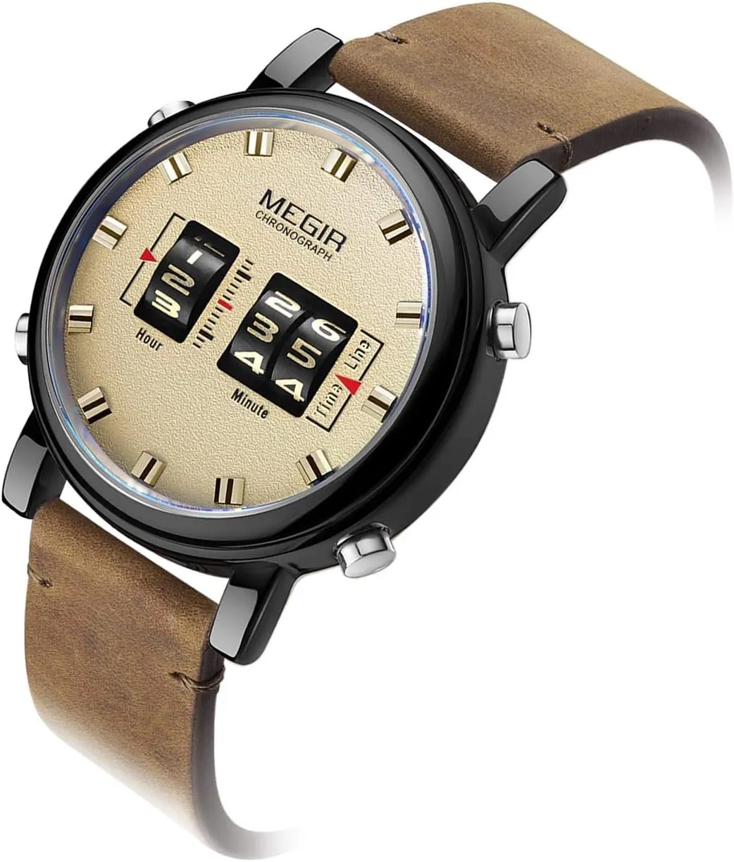 Unique Roller Watches for Men Military Genuine Classic Dress Leather Band metalworker inn syrup timid inanimate Sport Waterproof Business Casual Wristwatch CARLIEN 