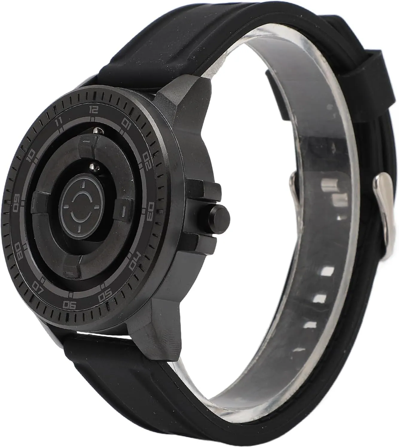 Unisex Magnetic Suspension Watch for Daily Life (Black Circle) reign Magnetic Watch, Easy to Wear Mirror 