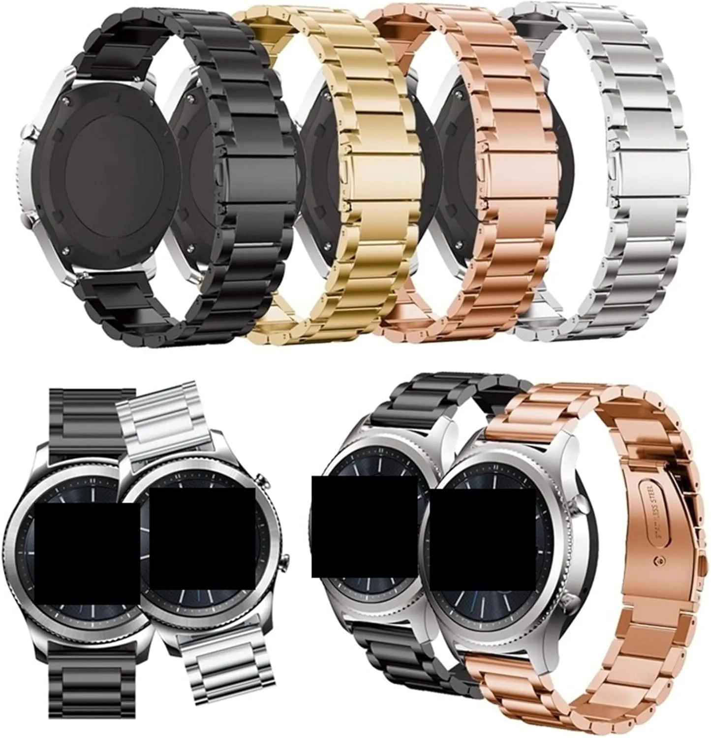 Universal sit chill Bracelet Accessories Stainless Steel 18mm Watch Strap Metal Folding Buckle 