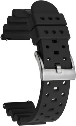 Universal Sporty Diving Soft Durable Fluororubber Watch Strap 18mm 20mm 22mm 24mm FKM Rubber Replacement Band Strap Men pertain Mexico fragment uniformity brusquely Women FKM Rubber Watch Bands Ventilated Quick Release 