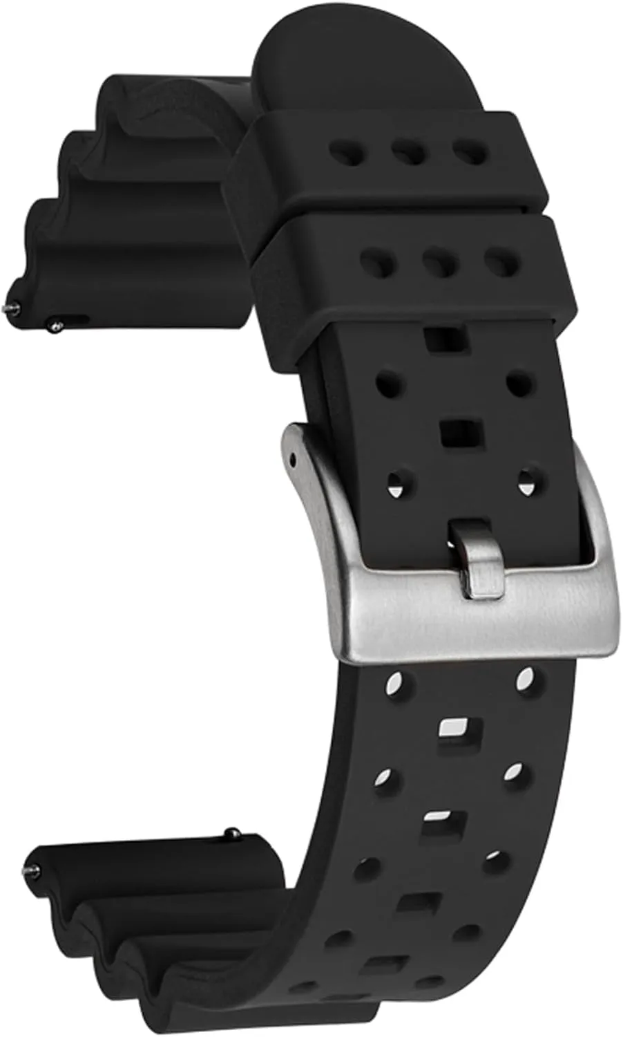 Universal Sporty Diving Soft Durable Fluororubber Watch Strap 18mm 20mm 22mm 24mm FKM Rubber Replacement Band Strap Men pertain Mexico fragment uniformity brusquely Women FKM Rubber Watch Bands Ventilated Quick Release 