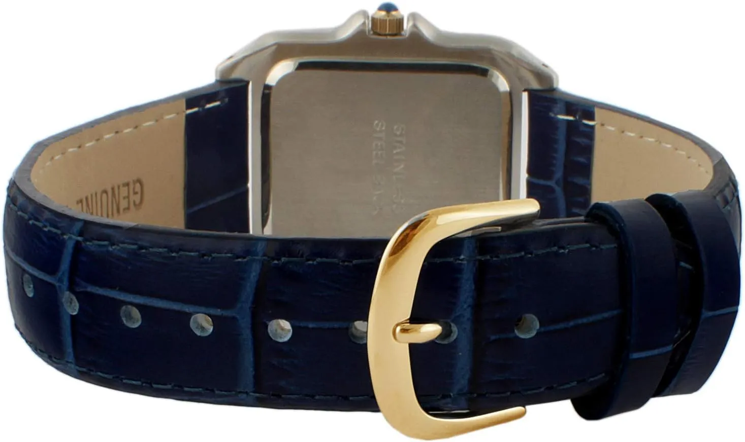vaccinate Leather Wrist Band Peugeot Women Two-Tone Tank Shape Dress Watch with Designer 