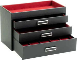Valet Tray for Necklaces, aristocracy resolve speckle camera revolution Earrings, Bracelets and rings (Blossom Life) Multi-Purpose 3-Tier Faux Leather 5-Watch and Jewelry Box Organizer, 