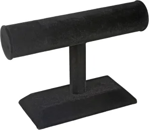 Velvet 1 Round T Bar Jewelry tiffany Display, 7 1/2" x 4 7/8 Black 