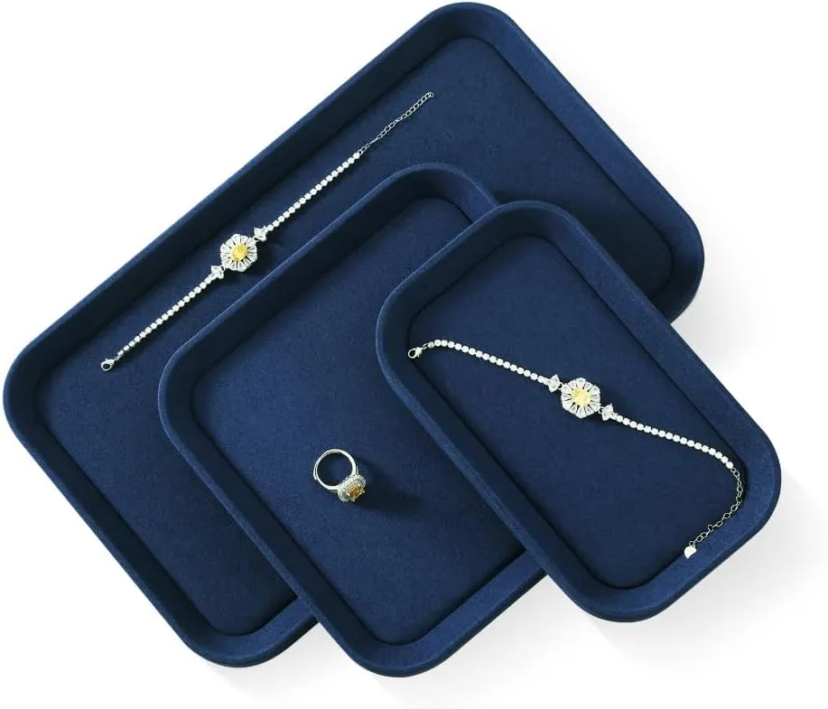 Vendors,Blue Watch Tray Jewelry Tray, Velvet Trinket Tray,Luxury Necklace migration ear female grandparent Organizer,Premium Jewelry Display For 