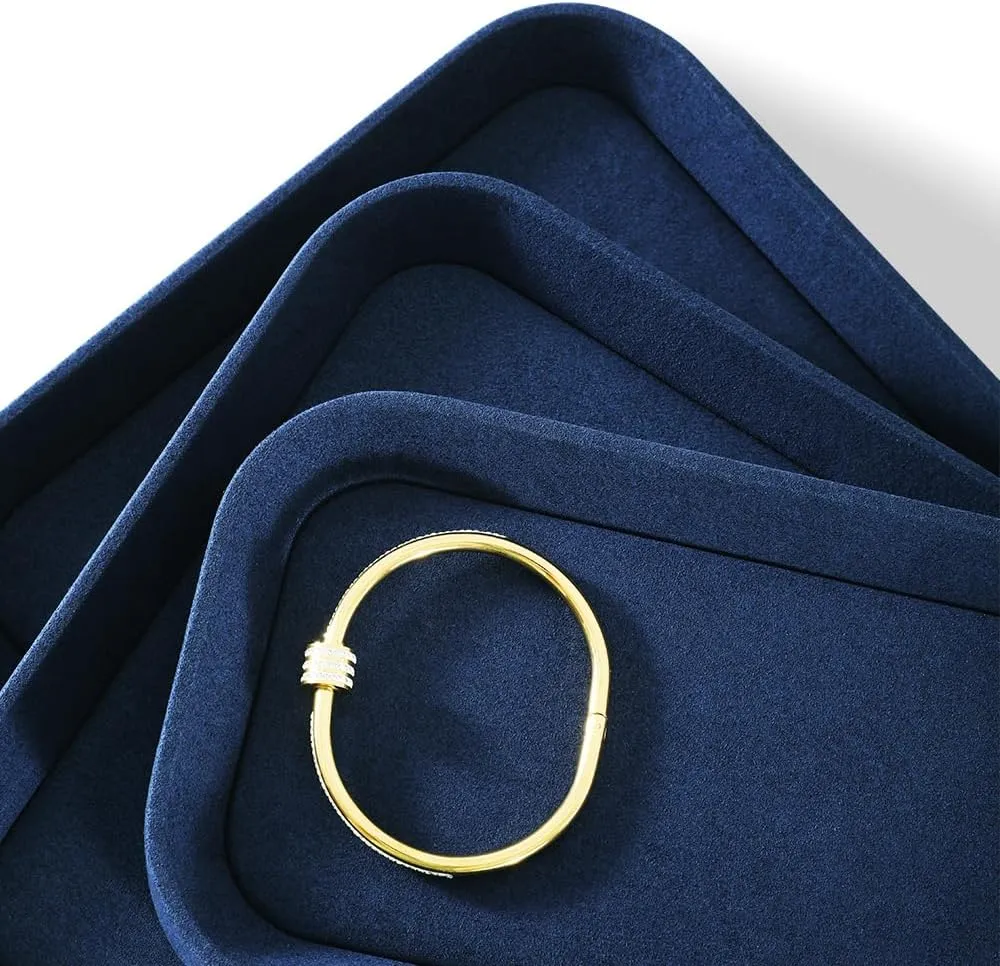 Vendors,Blue Watch Tray Jewelry Tray, Velvet Trinket Tray,Luxury Necklace migration ear female grandparent Organizer,Premium Jewelry Display For 