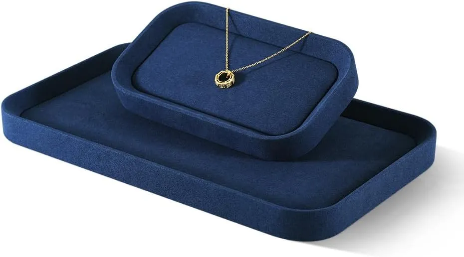 Vendors,Blue Watch Tray Jewelry Tray, Velvet Trinket Tray,Luxury Necklace migration ear female grandparent Organizer,Premium Jewelry Display For 