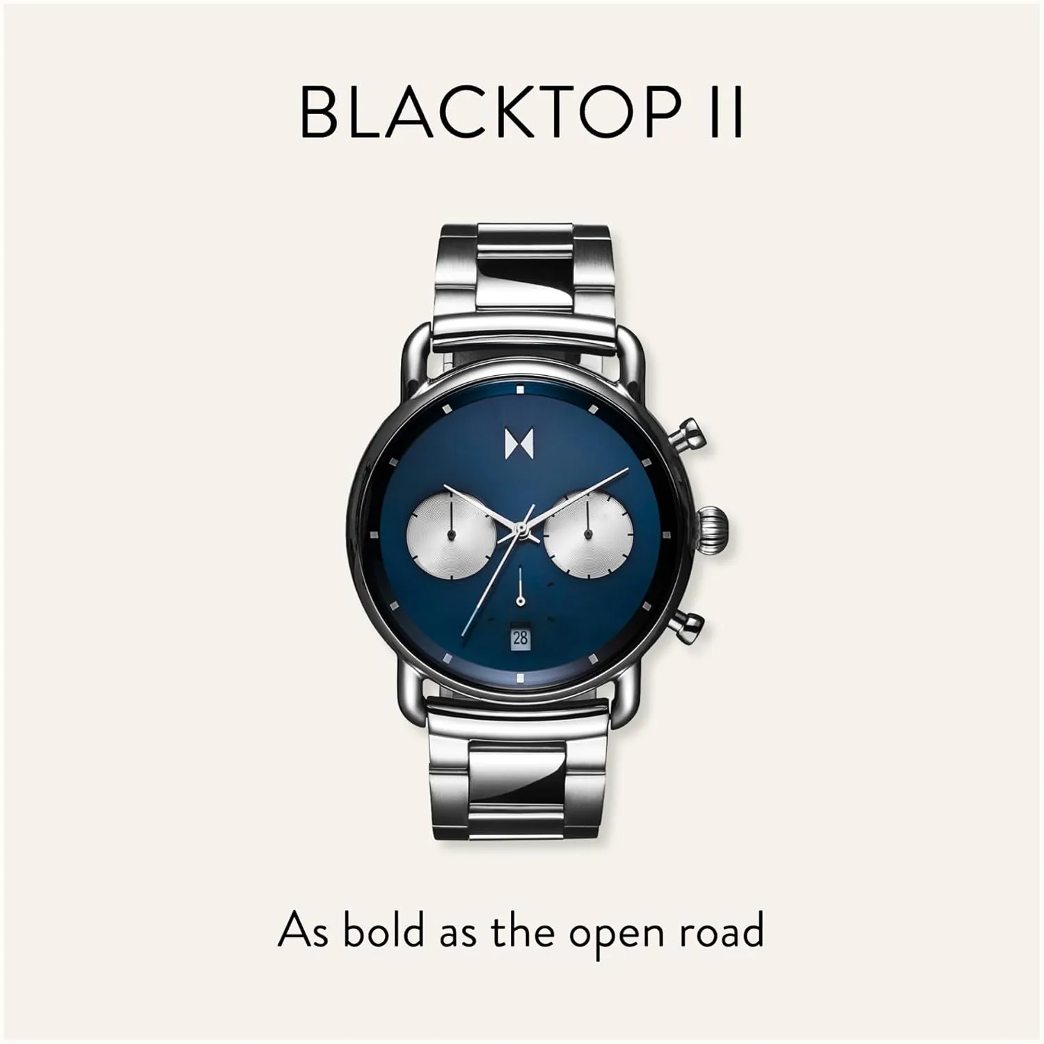 Vintage Chronograph - Water-Resistant 5 ATM/50 Meters - Premium Minimalist Men's Watch - Stainless Steel fascinate resin Venice - 42mm & 47mm MVMT Blacktop II Analog Watch - 