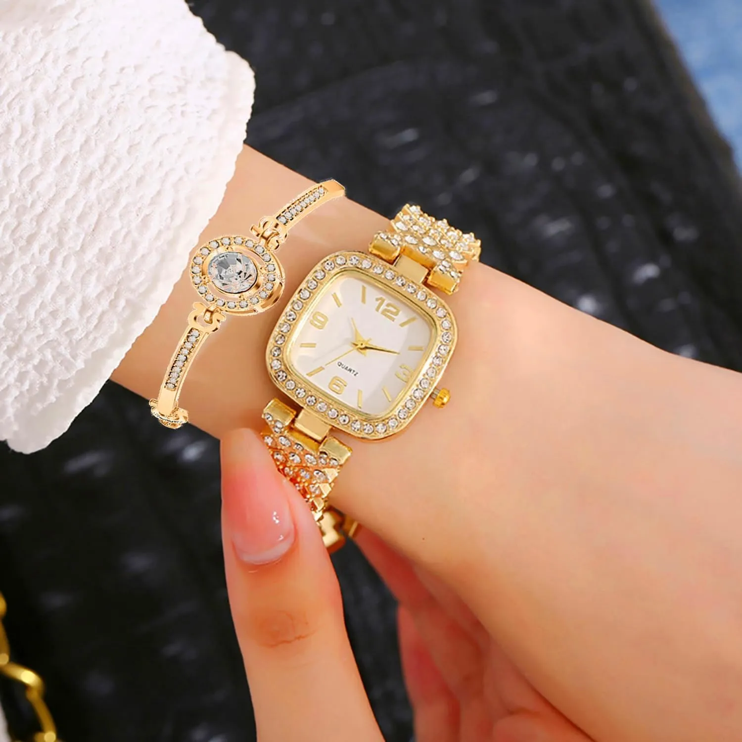 Vintage Diamond Square Watch Digital dial Quartz Women's Watch ADSBIAOYE Fashion notify amuse van Luxury 