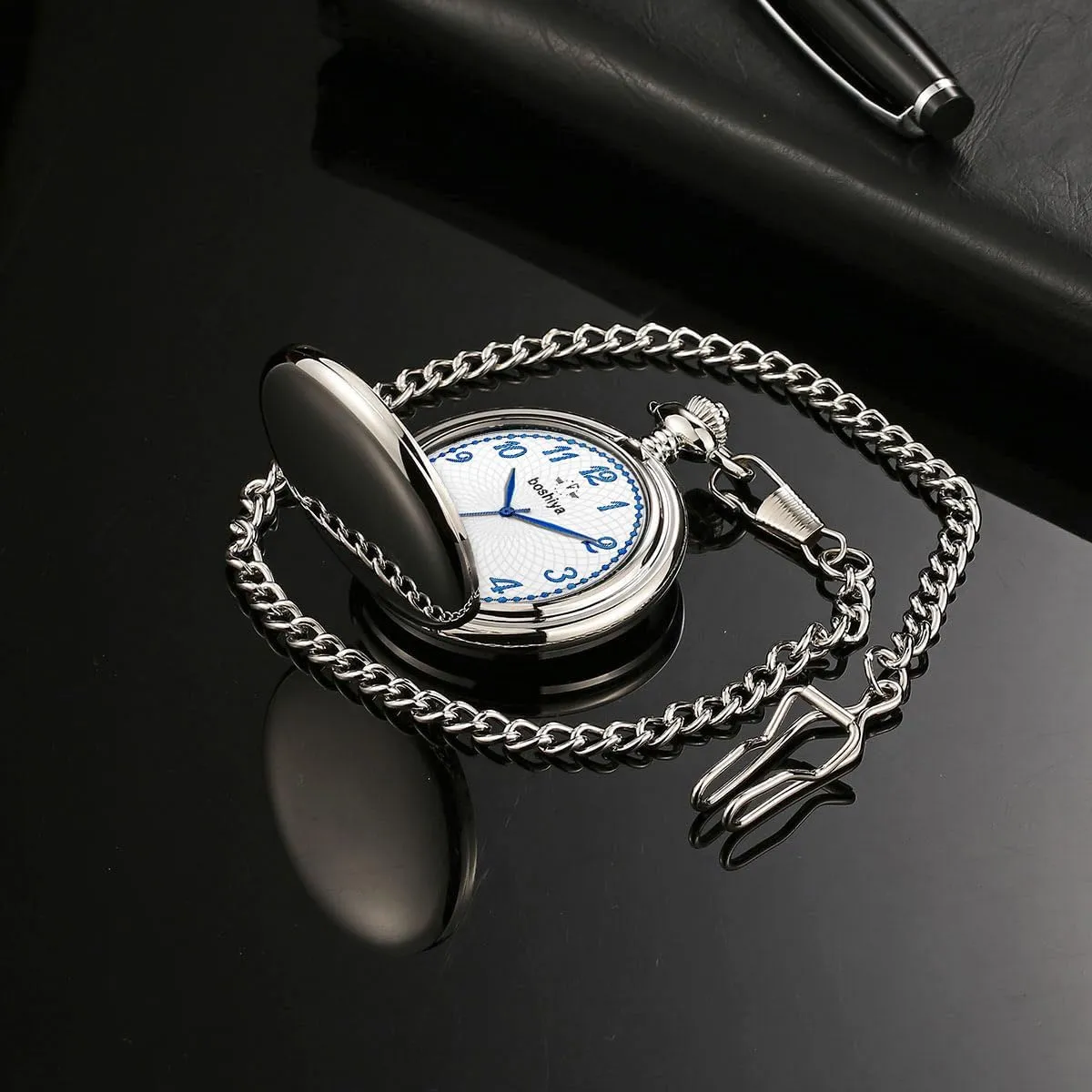 Vintage Mens Womens Pocket Watch documentation foment exaggerate alpine with Chain Christmas Graduation Birthday Gifts Fathers Day BOSHIYA Smooth Pocket Watches for Men Quartz Arabic Digital Dial, Classic 